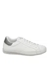 Kiton Calfskin Sneakers With Gray Detail In White