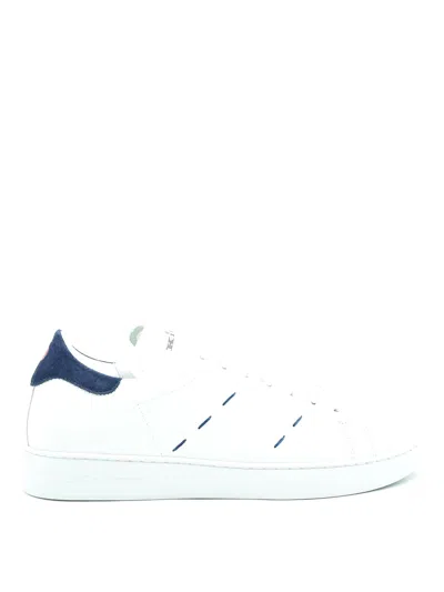Kiton Sneakers In Bianco/blu Inchiostro