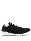 Kiton Mesh Upper Sneakers Rubber Sole In Black