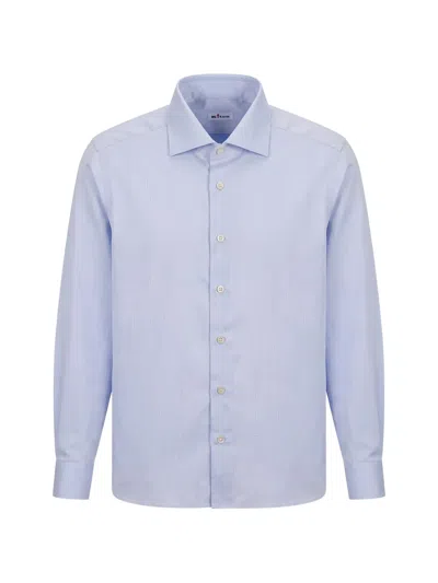Kiton Spread-collar Long-sleeve Shirt In Blue