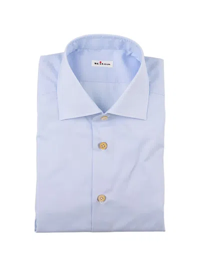 Kiton Spread-collar Shirt In Blue