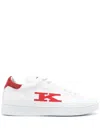 Kiton White And Red Sneakers With Logo In White