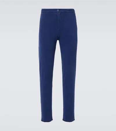 Kiton Straight Chinos In Blue
