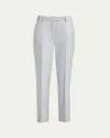 Kiton Straight Leg Bamboo Trousers In Blu