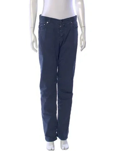 Pre-owned Kiton Straight Leg Pants In Blue