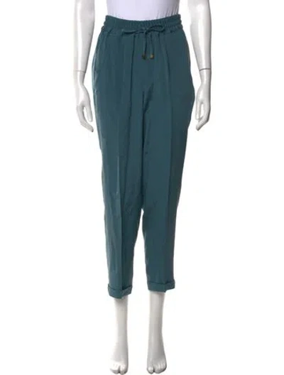 Pre-owned Kiton Straight Leg Pants In Blue