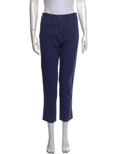Pre-owned Kiton Straight Leg Pants In Blue
