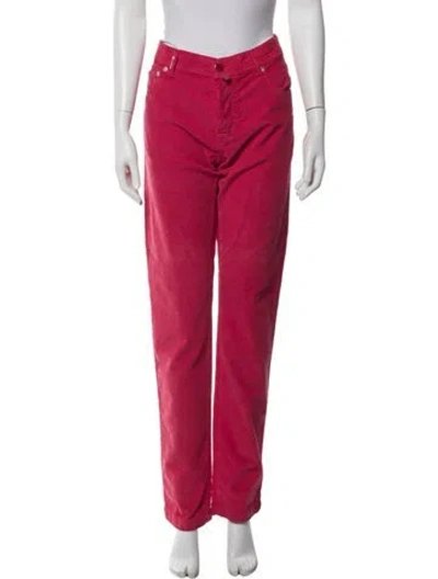 Pre-owned Kiton Straight Leg Pants In Red