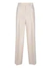 Kiton Metallic Crepe Straight-leg Trousers In Beige