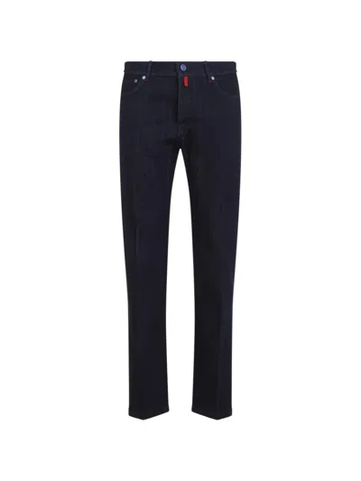 Kiton Denim Pants Straight Leg Five Pocket Design In Multi