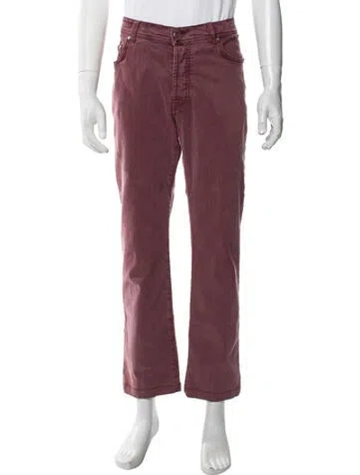 Pre-owned Kiton Straight-leg Jeans In Burgundy