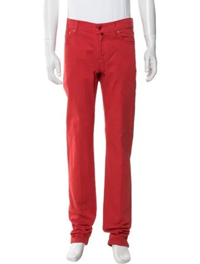 Pre-owned Kiton Straight-leg Jeans In Red