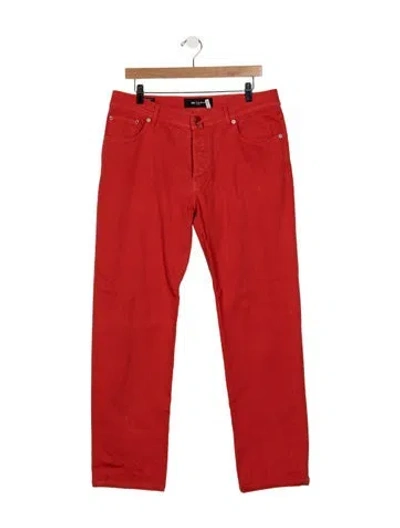 Pre-owned Kiton Straight-leg Jeans In Red