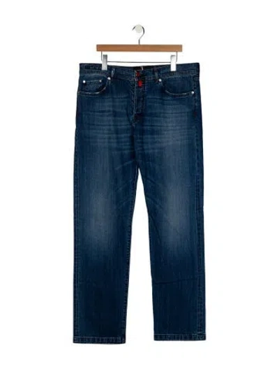 Pre-owned Kiton Straight-leg Jeans W/ Tags In Blue