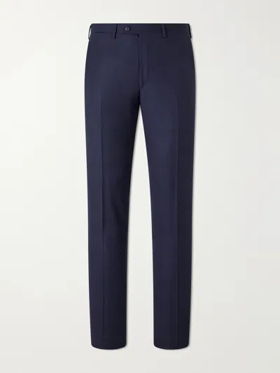 Kiton Straight-leg Virgin Wool Suit Trousers In Blue