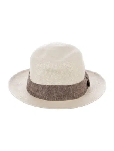 Pre-owned Kiton Straw Panama Hat In Brown/neutrals
