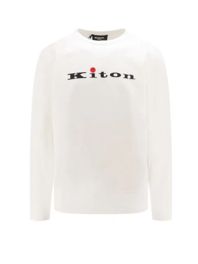 Kiton Stretch Cotton Sweatshirt In White