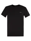 KITON KITON STRETCH COTTON T SHIRT WITH EMBROIDERED LOGO