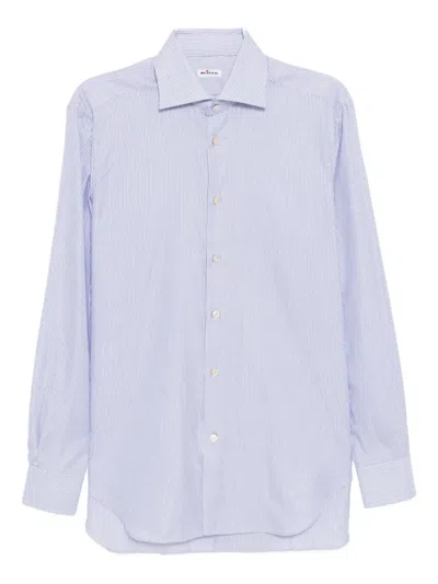 Kiton Stripe-printed Shirt In Blue