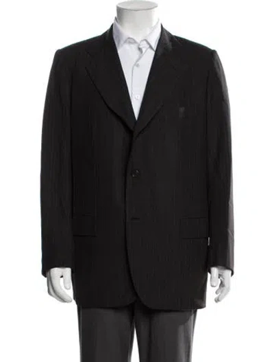 Pre-owned Kiton Striped Blazer In Black