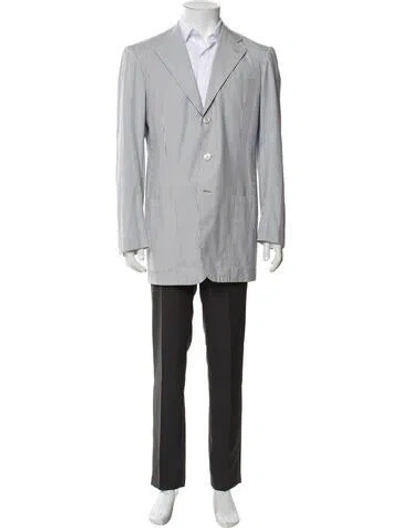 Pre-owned Kiton Striped Blazer In Blue