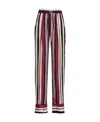 Kiton Black And Fuchsia Striped Silk Trousers In Multicolor