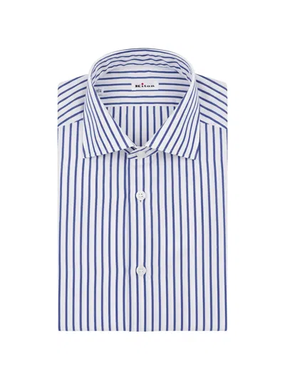 Kiton Striped Cotton Shirt In Animal Print