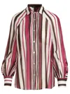 Kiton Striped Collar Long Sleeve Shirt In Pink