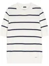 Kiton Striped Cotton T-shirt In White