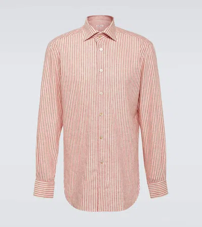 Kiton Striped Linen Shirt In Multicoloured