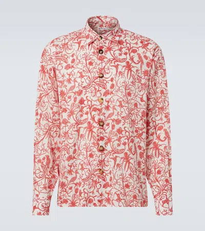 Kiton Striped Linen Shirt In White