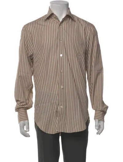 Pre-owned Kiton Striped Long Sleeve Dress Shirt In Multi