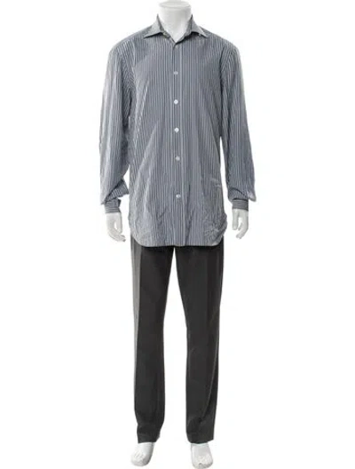 Pre-owned Kiton Striped Long Sleeve Dress Shirt In Multi