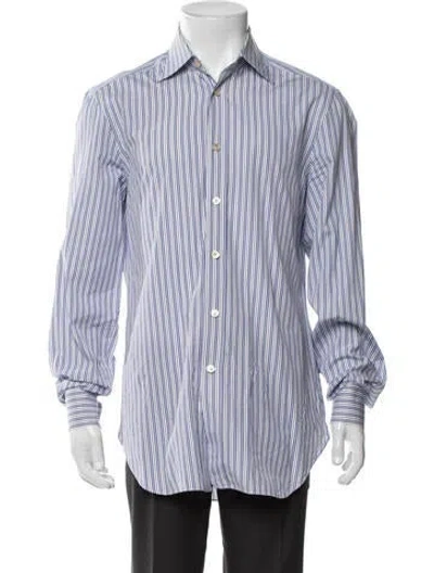 Pre-owned Kiton Striped Long Sleeve Dress Shirt In Multi