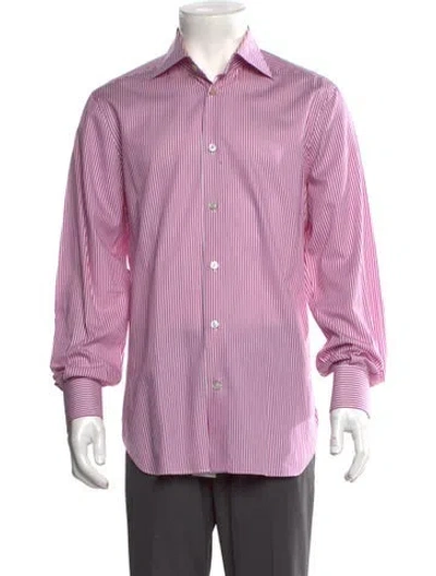 Pre-owned Kiton Striped Long Sleeve Dress Shirt In Multi