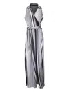 Kiton Striped Midi Dress In Black