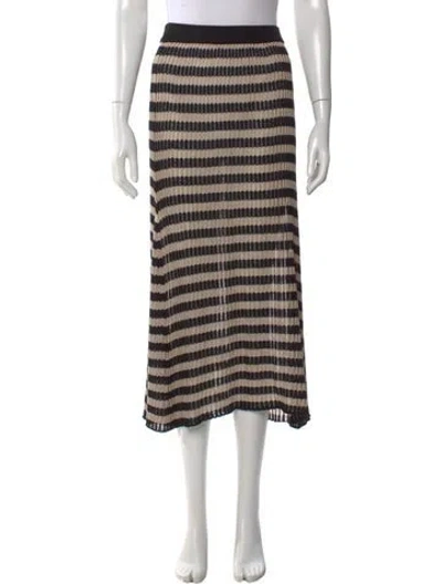 Pre-owned Kiton Striped Midi Length Skirt In Neutral