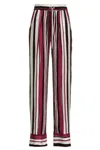 Kiton Black And Fuchsia Striped Silk Trousers