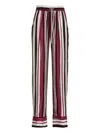 Kiton Vertical Striped Silk Pants With Elastic Waistband