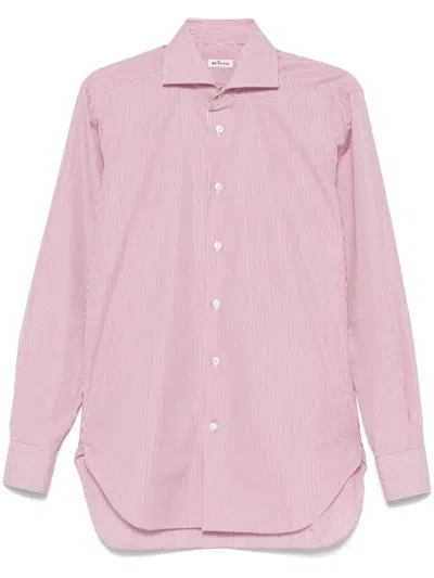 Kiton Striped Shirt In Red