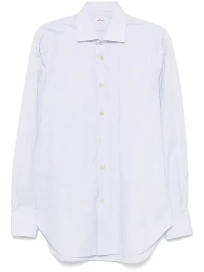 Kiton Striped Shirt In White