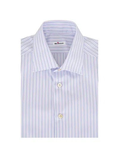 Kiton Striped Shirt In White