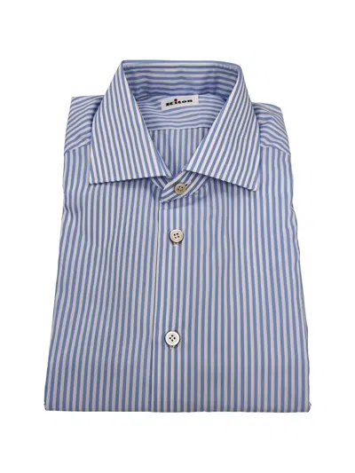 Kiton Striped Shirt In Blue