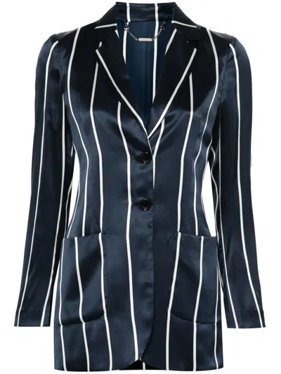 KITON STRIPED SILK BLAZER