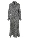 Kiton Striped Silk Shirt Dress In Black