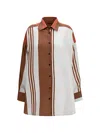 Kiton Long Striped Silk Shirt In Multi