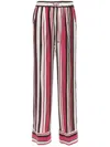 Kiton Vertical Striped Silk Pants With Elastic Waistband In Pink