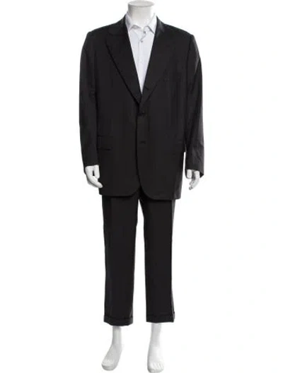 Pre-owned Kiton Striped Two-piece Blazer In Black