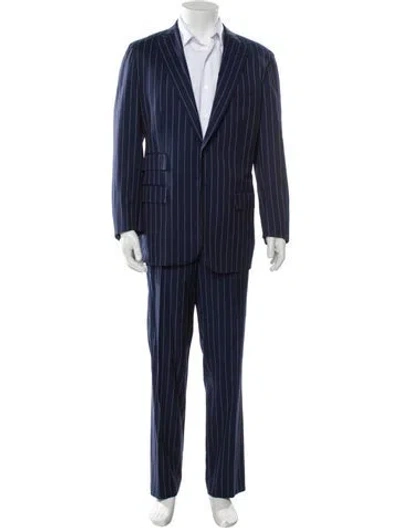 Pre-owned Kiton Striped Two-piece Suit In Blue