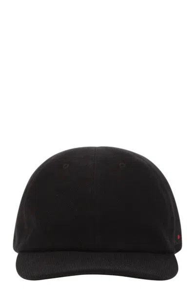 Kiton Stylish All-black Cotton Baseball Cap For Men